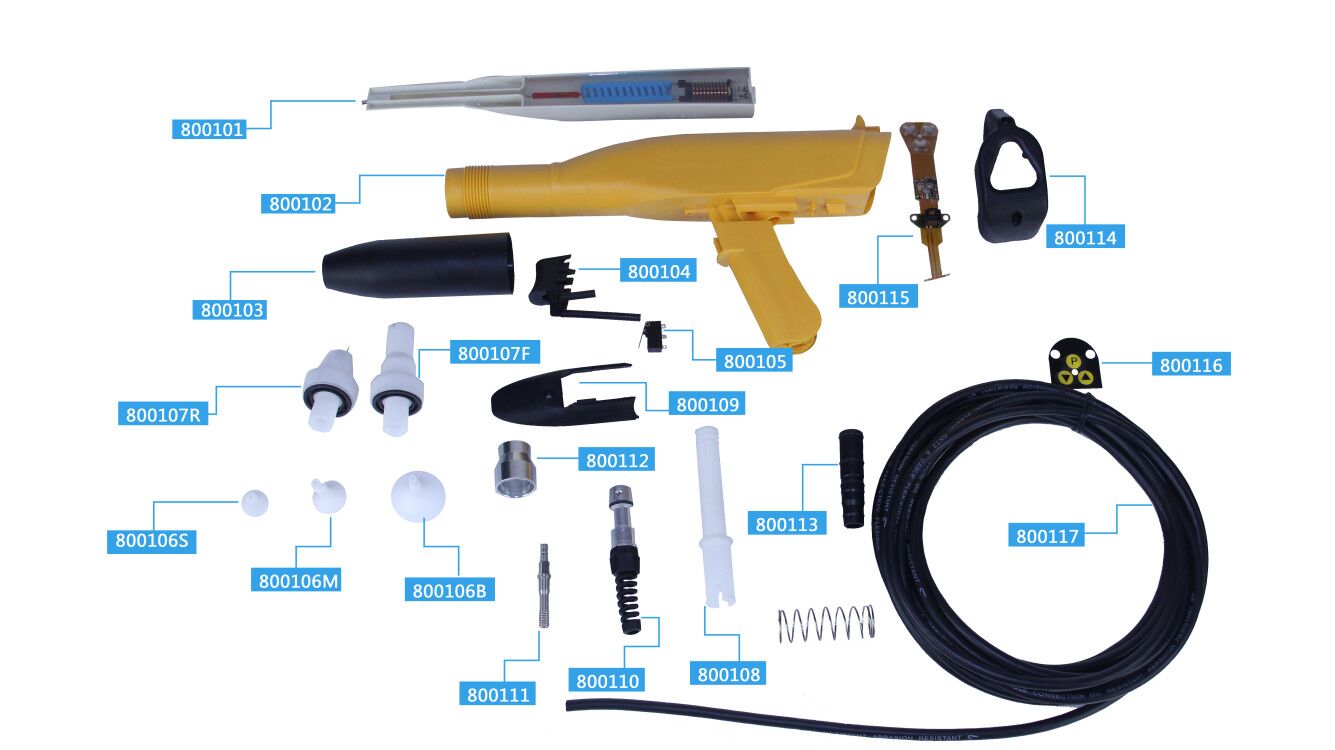 COLO-08 Manual Powder Coating Gun Parts - Buy Powder Spray Gun Parts ...