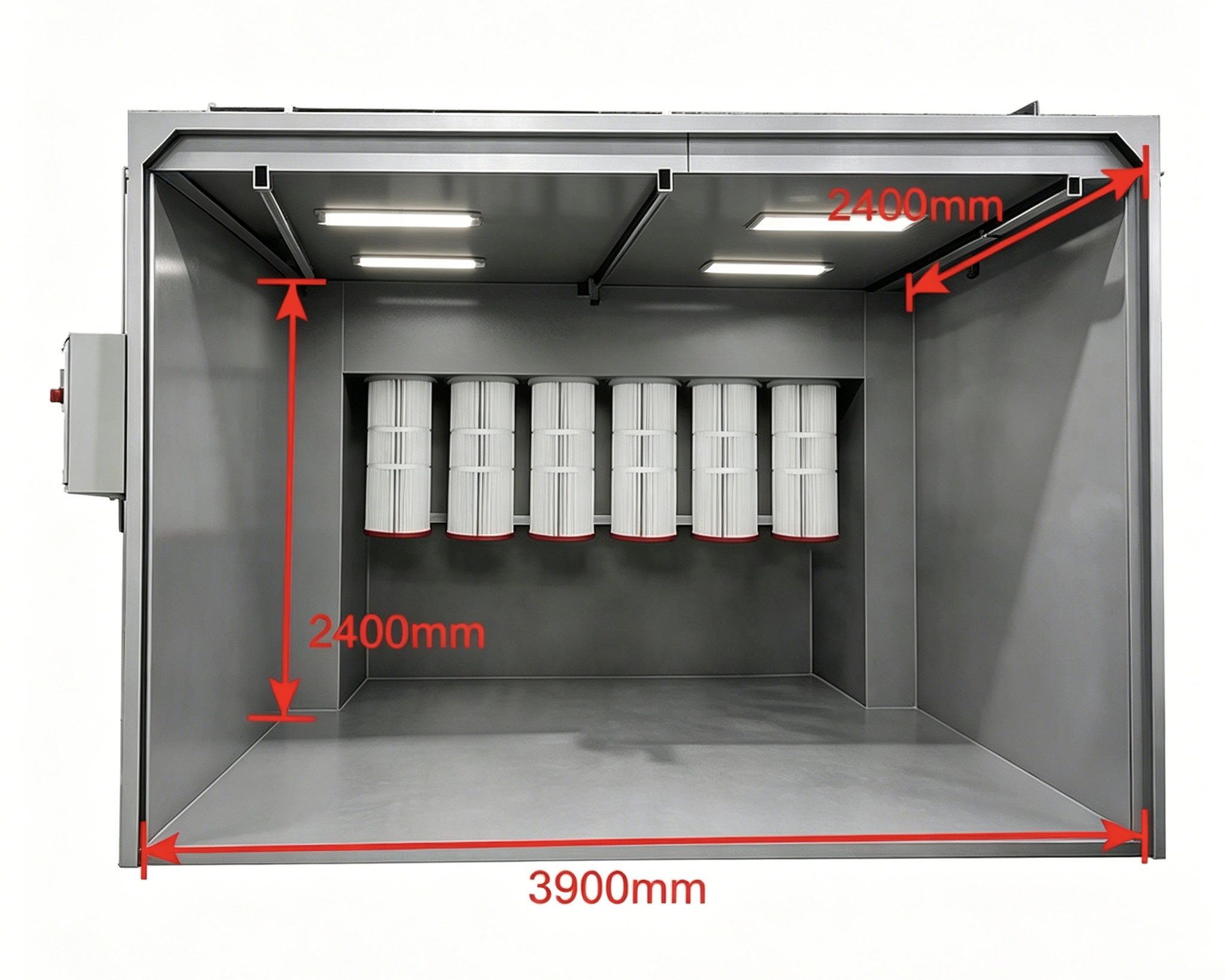 COLO-3249 Walk in Powder Coating Spray Booth for Large Workparts