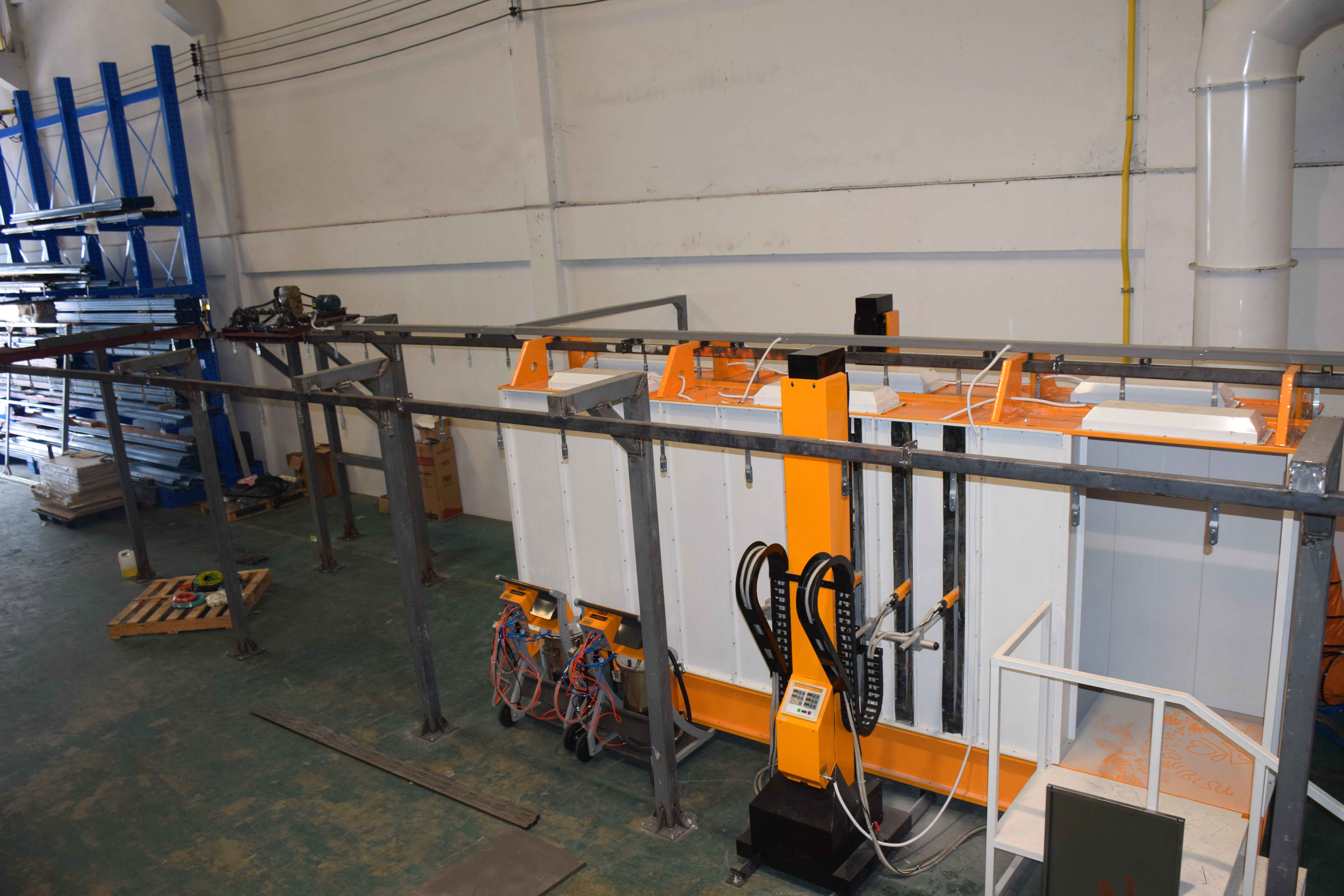 19 top view powder spray booth