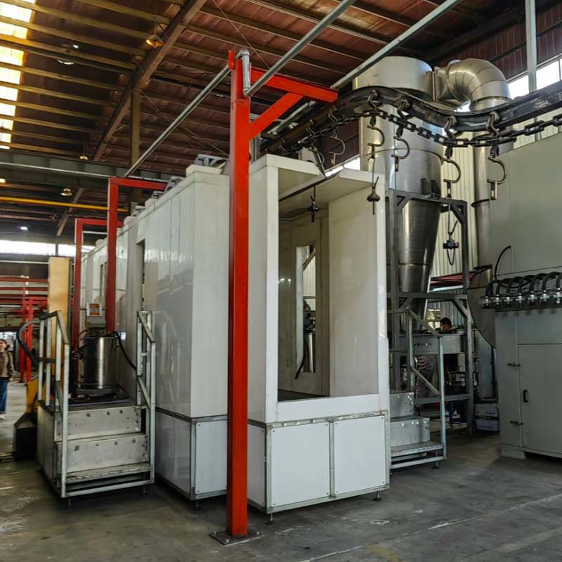 Anti-Static Automatic Powder Coating Spray Booth with Cyclone Recovery