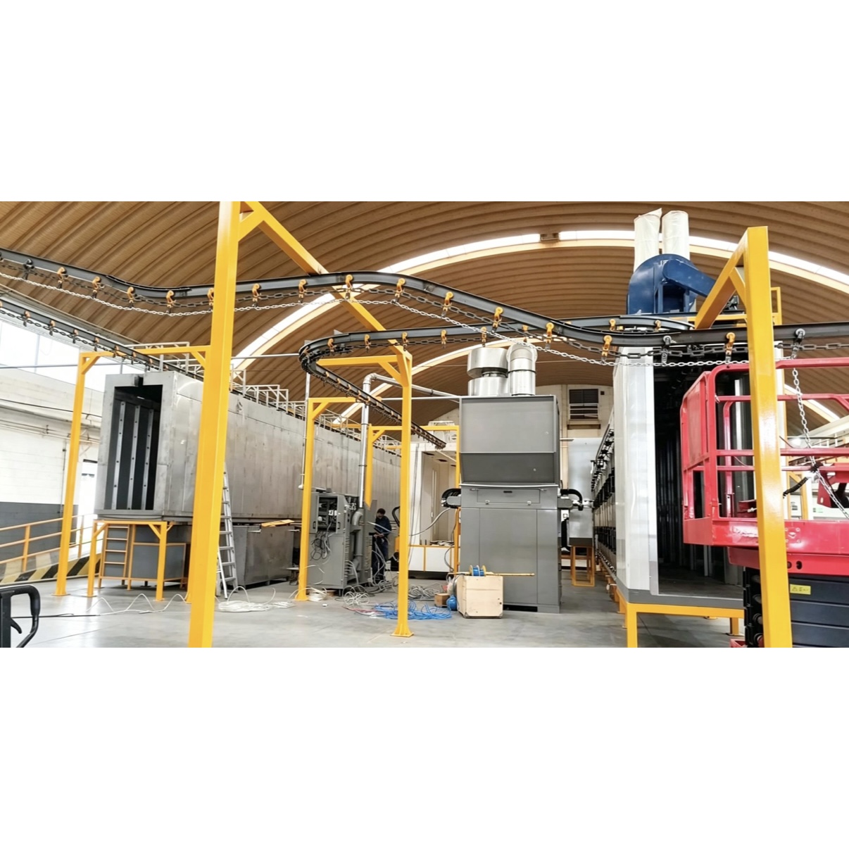High Efficiency Automatic Powder Coating Line for Btach Large Output