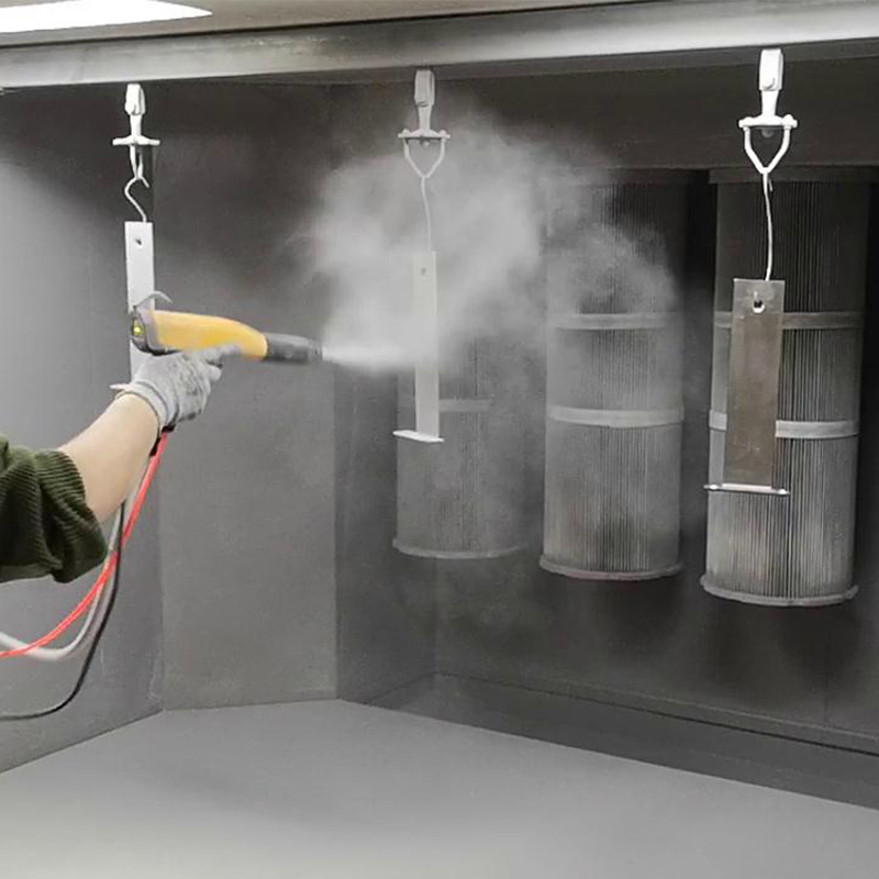 Manual Powder Coating Spray Booth for Metal Flat Parts in Batch